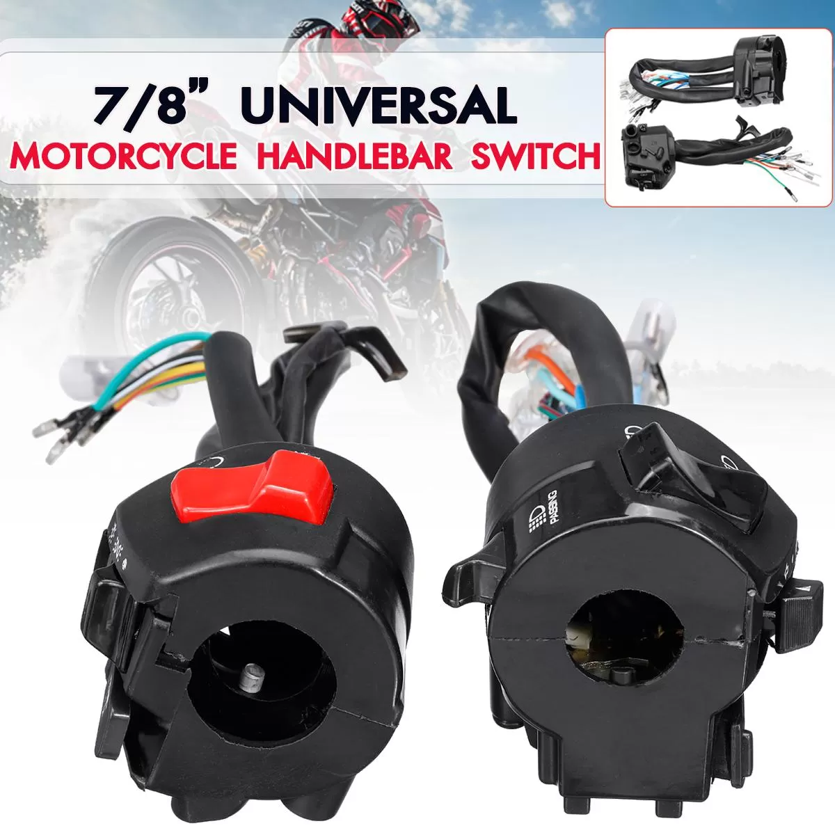 Super Quality 22mm 7/8" Motorcycle Handlebar Electrical Star - image 6