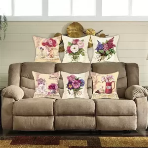 1Pcs Honana 45x45cm Luxury Vintage Design Cotton Linen Pillo