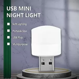 White USB Plug Lamp Computer Mobile Power Charging USB Small