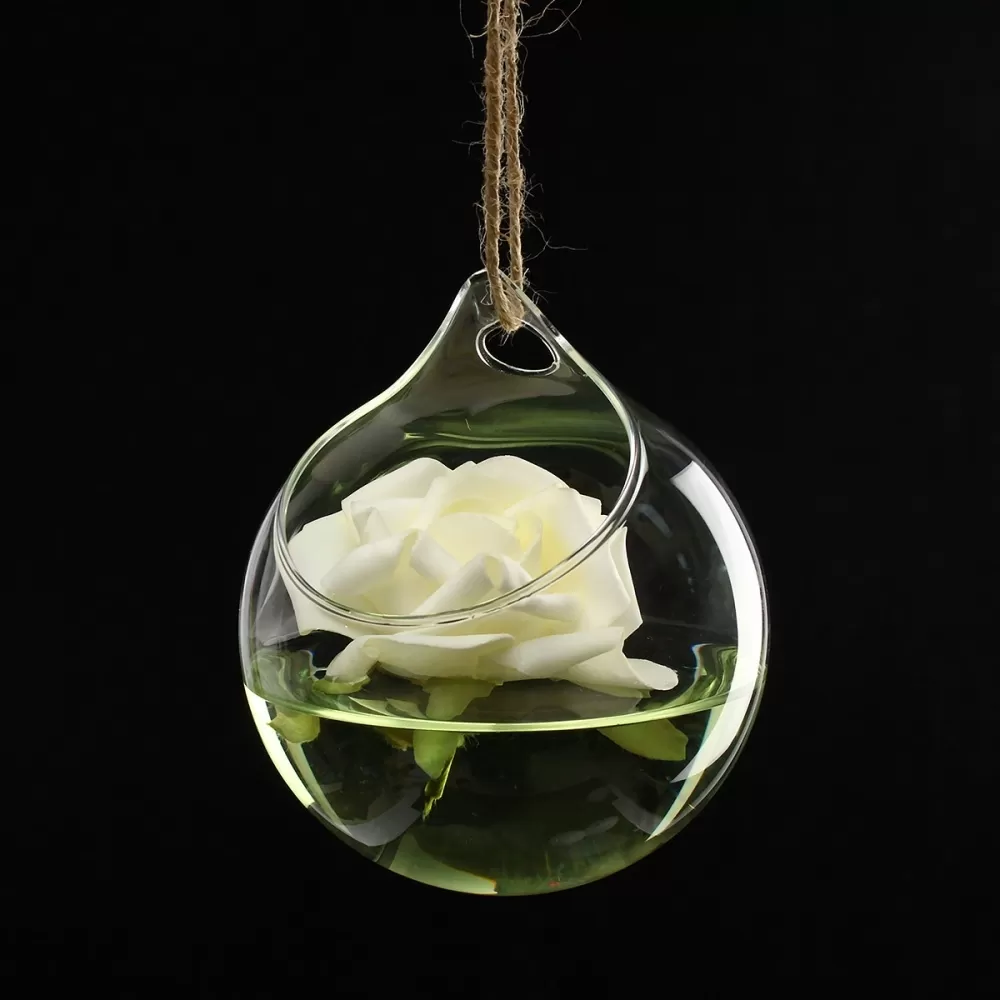 Transparent Clear Glass Flower Plant Stand Hanging Vase Plan - image 3