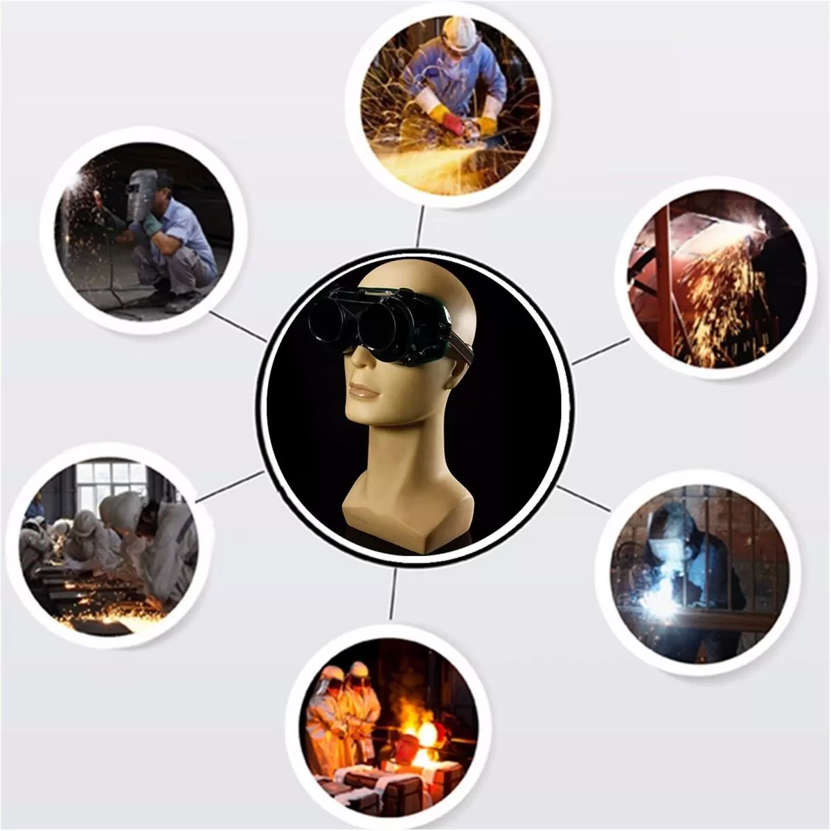 Vinyl Resin Flip Up Welding Safety Goggle Protect Solder Wel - image 4