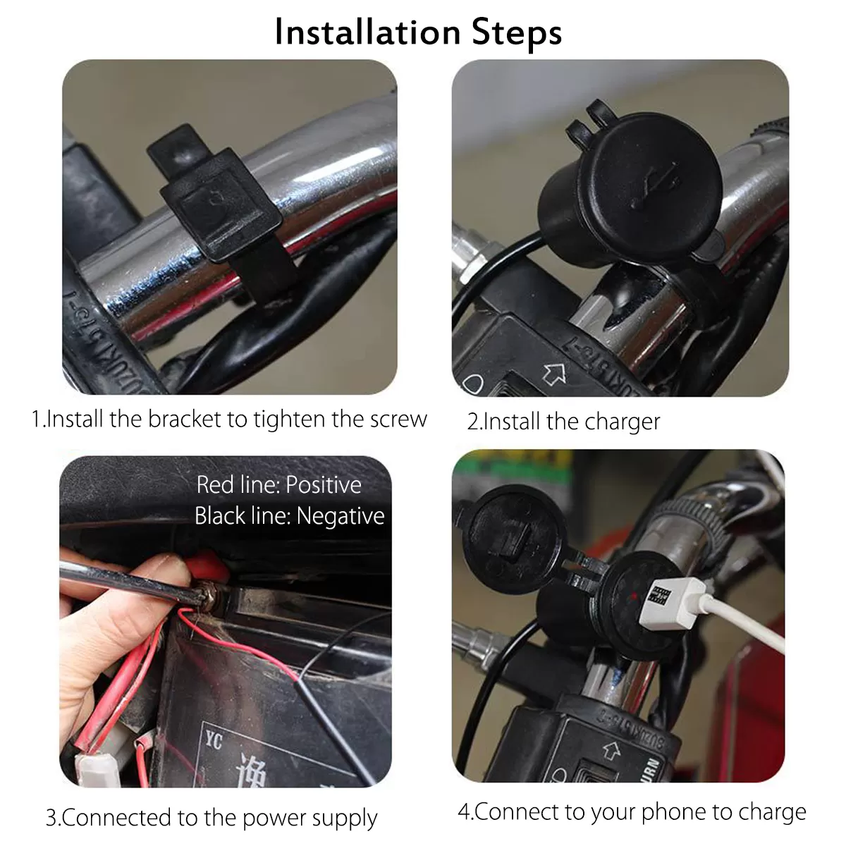 Waterproof 9-24V Motorcycle Tuk-Tuk Car Lorry Mobile Phone U - image 5