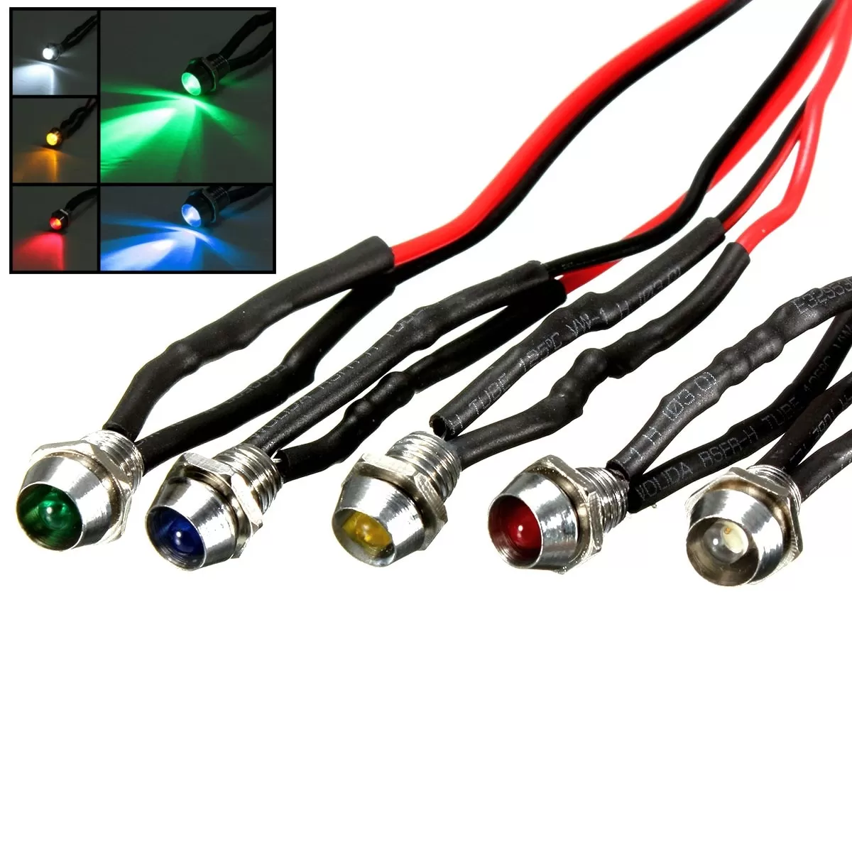 White 6mm 1 LED Indicator Light Lamp Bulb Pilot Dash Directi - image 2