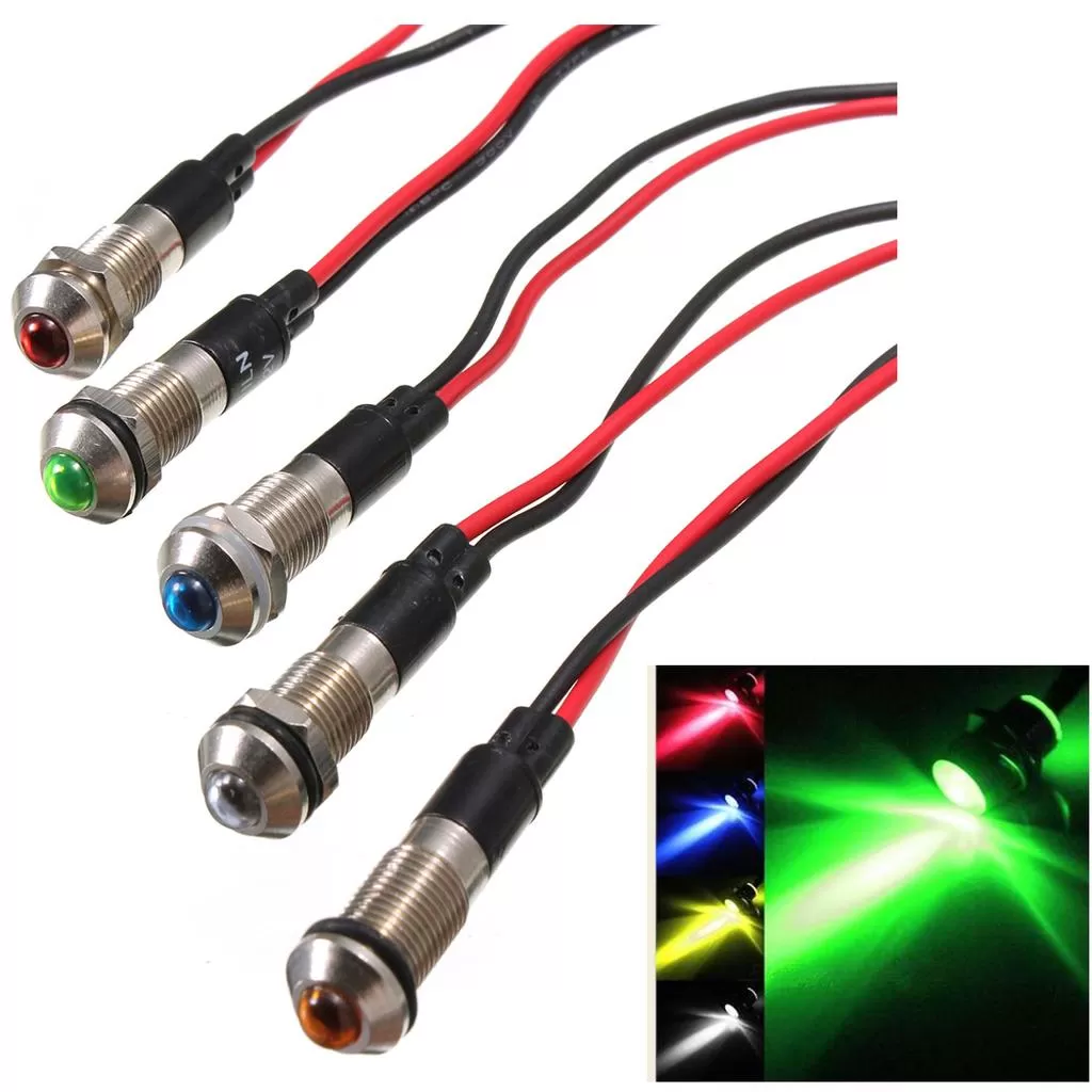White 6mm 1 LED Indicator Light Lamp Bulb Pilot Dash Directi - image 4