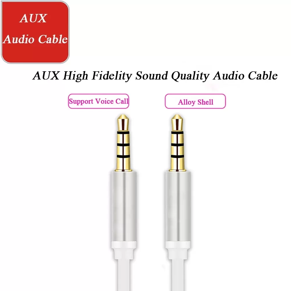 White Color Origina l Pack 3.5mm male to male aux Extension