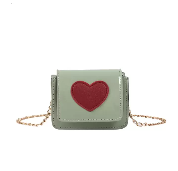 Women Heart Shaped Wild Shoulder Massenger Bag Cute Green Co - image 3