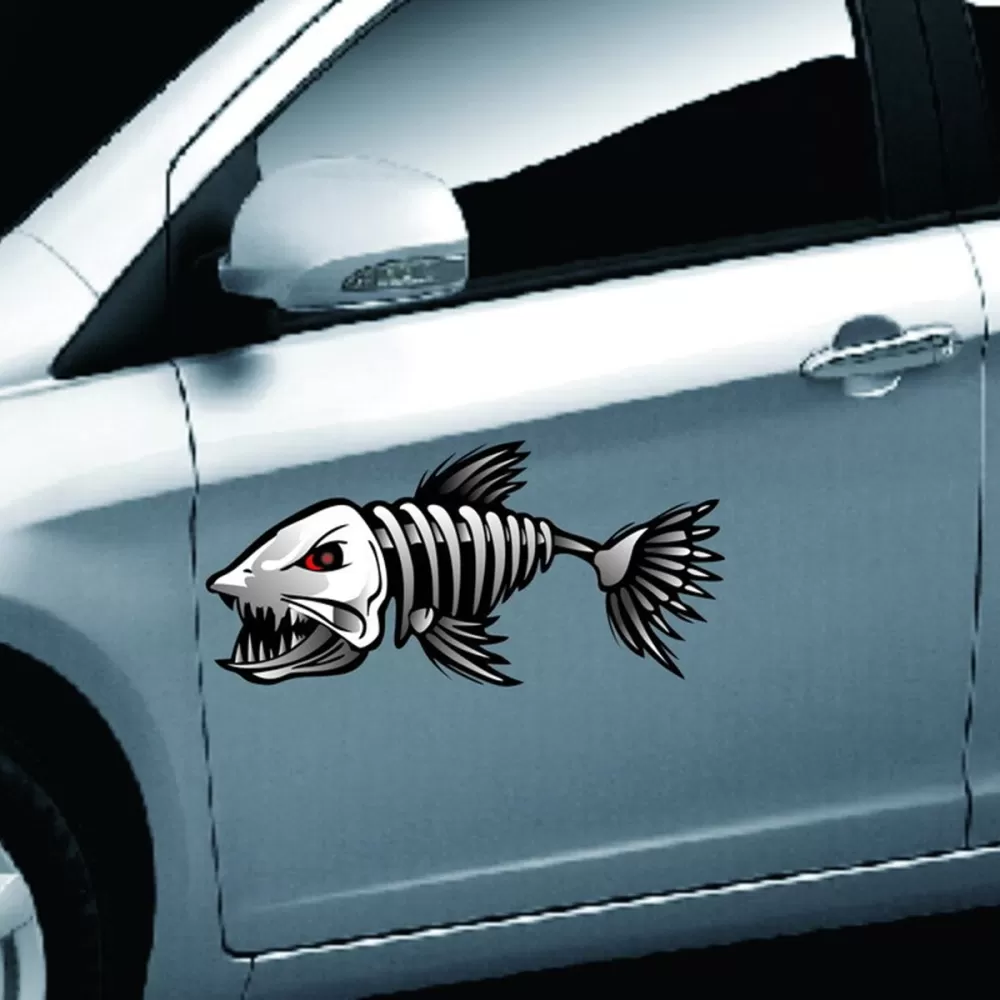 World Famous Fish Art 2x Skelton Fisch Tuning Aufkleber Auto - image 4