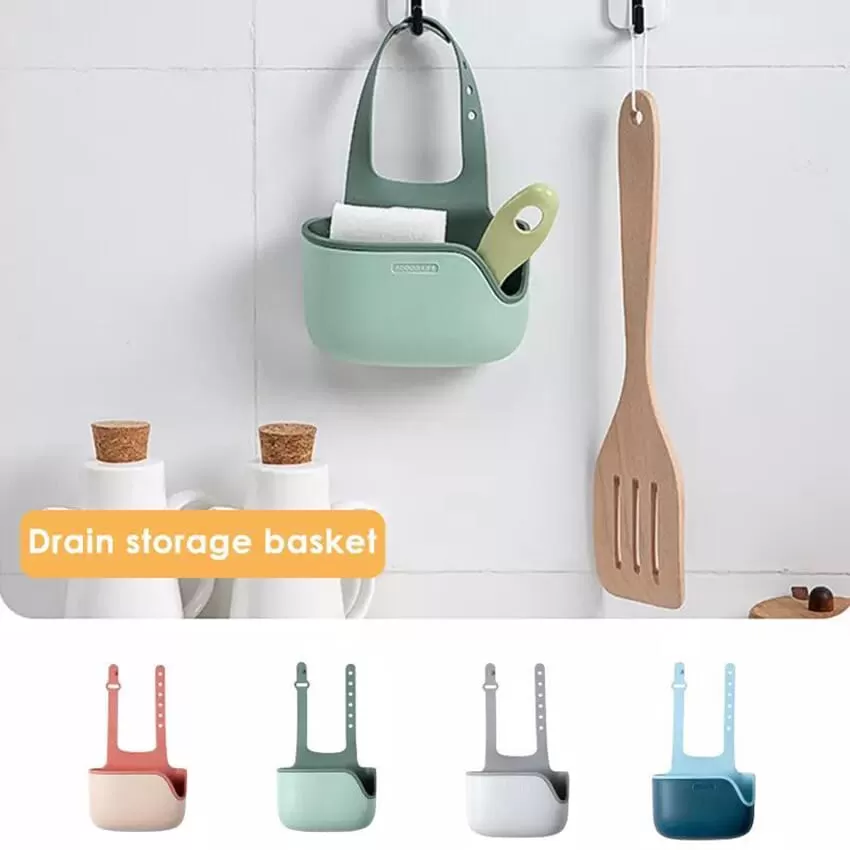 Adjustable Sink Shelf Soap Sponge Drain Rack Storage Basket - image 2