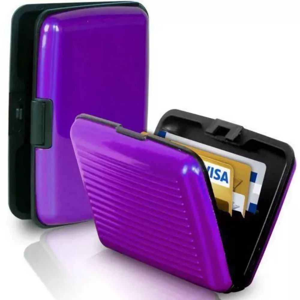 Aluminium Card Wallet - Purple
