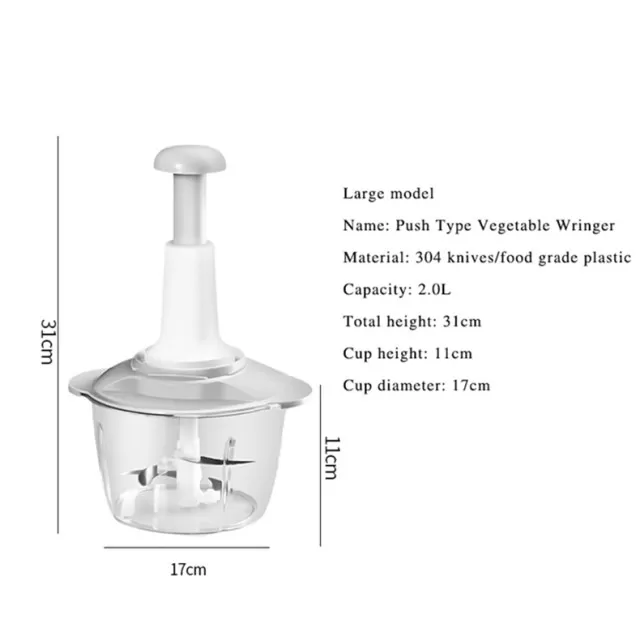 FOOD PROCESSOR  Manual Vegetable Grinder Kitchen Food Proces - image 3