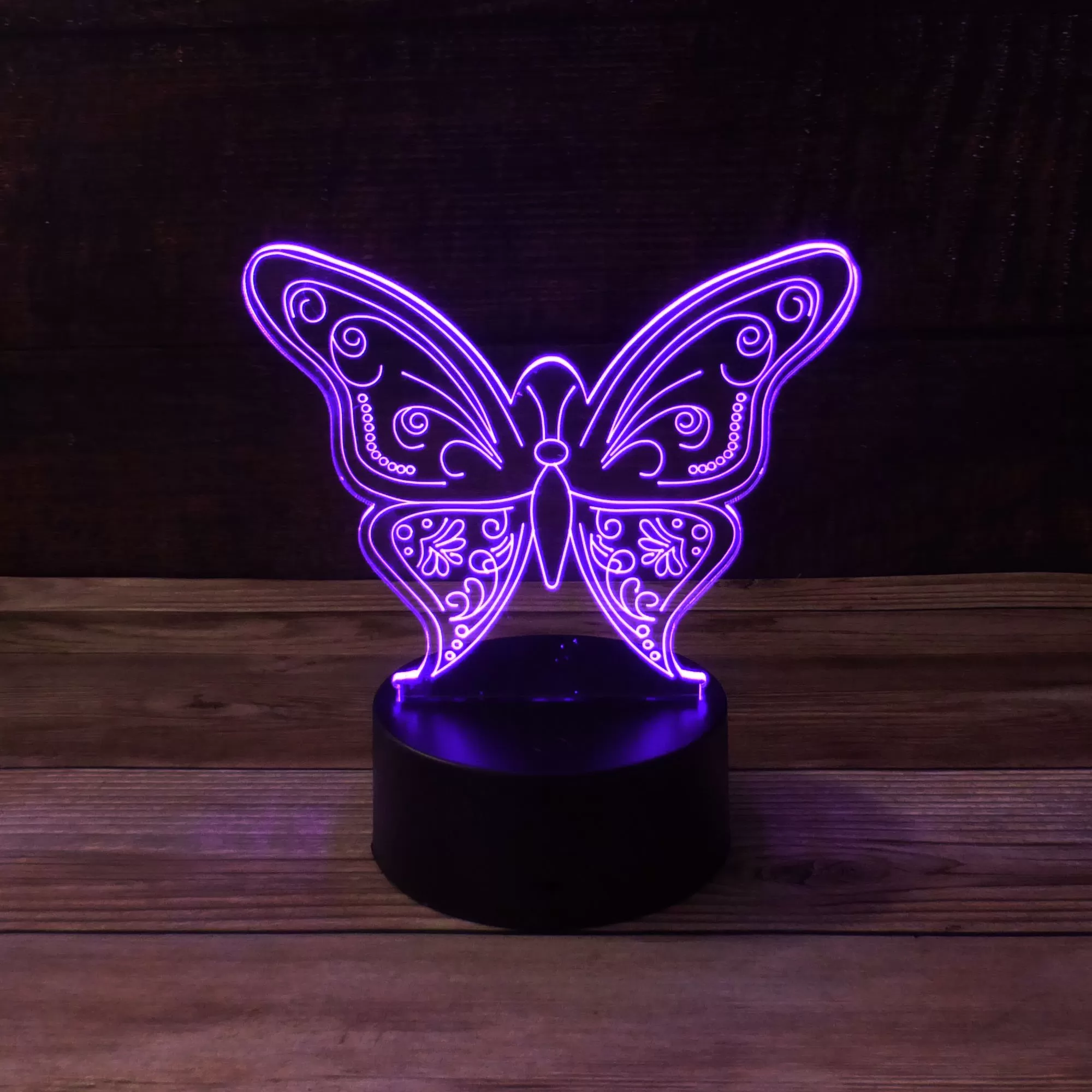 Kids 3D Illusion Butterfly 7 Colours Change Night Light Touc - image 7