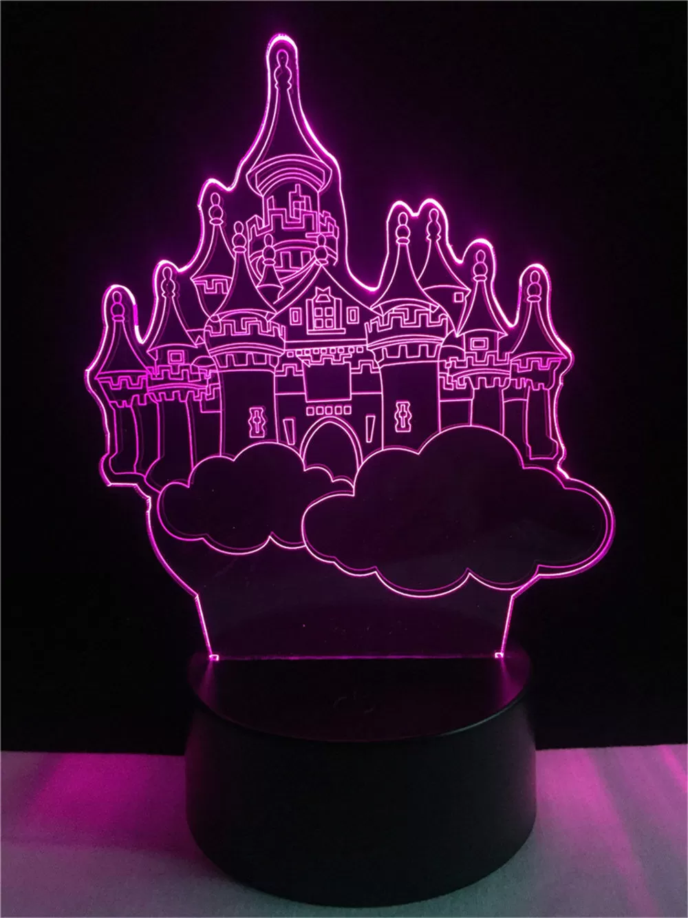 Kids 3D Illusion Disney Castle 7 Colours Change Night Light - image 3