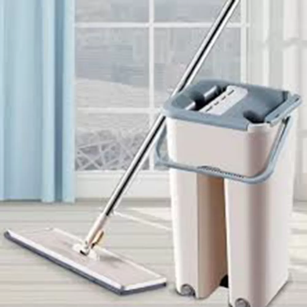 Lazy free hand washing with flat mop 360 rotating