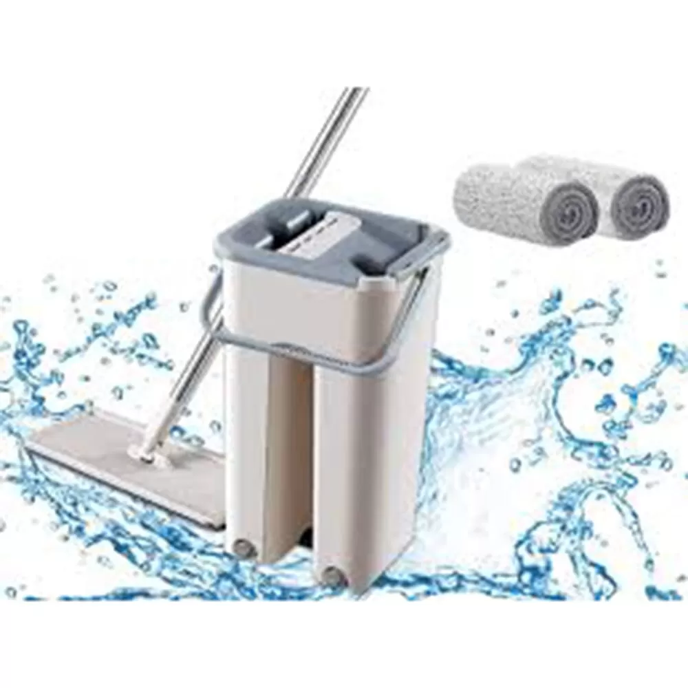 Lazy free hand washing with flat mop 360 rotating