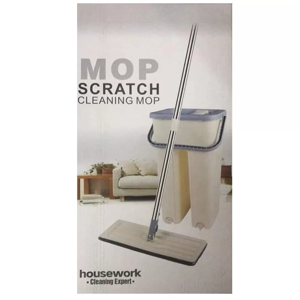 Lazy free hand washing with flat mop 360 rotating