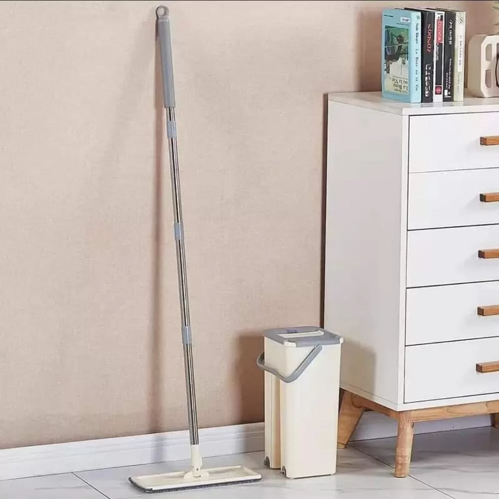Lazy free hand washing with flat mop 360 rotating