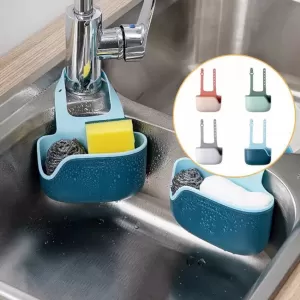 Adjustable Sink Shelf Soap Sponge Drain Rack Storage Basket