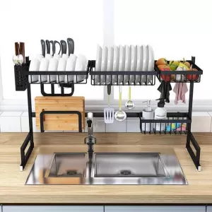 Dish Drying Rack, 2 Cutlery Holders Drai