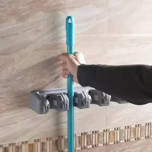 Wall Mounted Multi-Functional Broom Holder Tool Magic Plasti