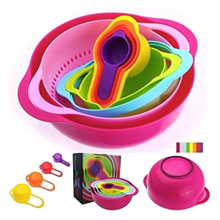 10 Pcs Mixing Bowl With Measuring Cup