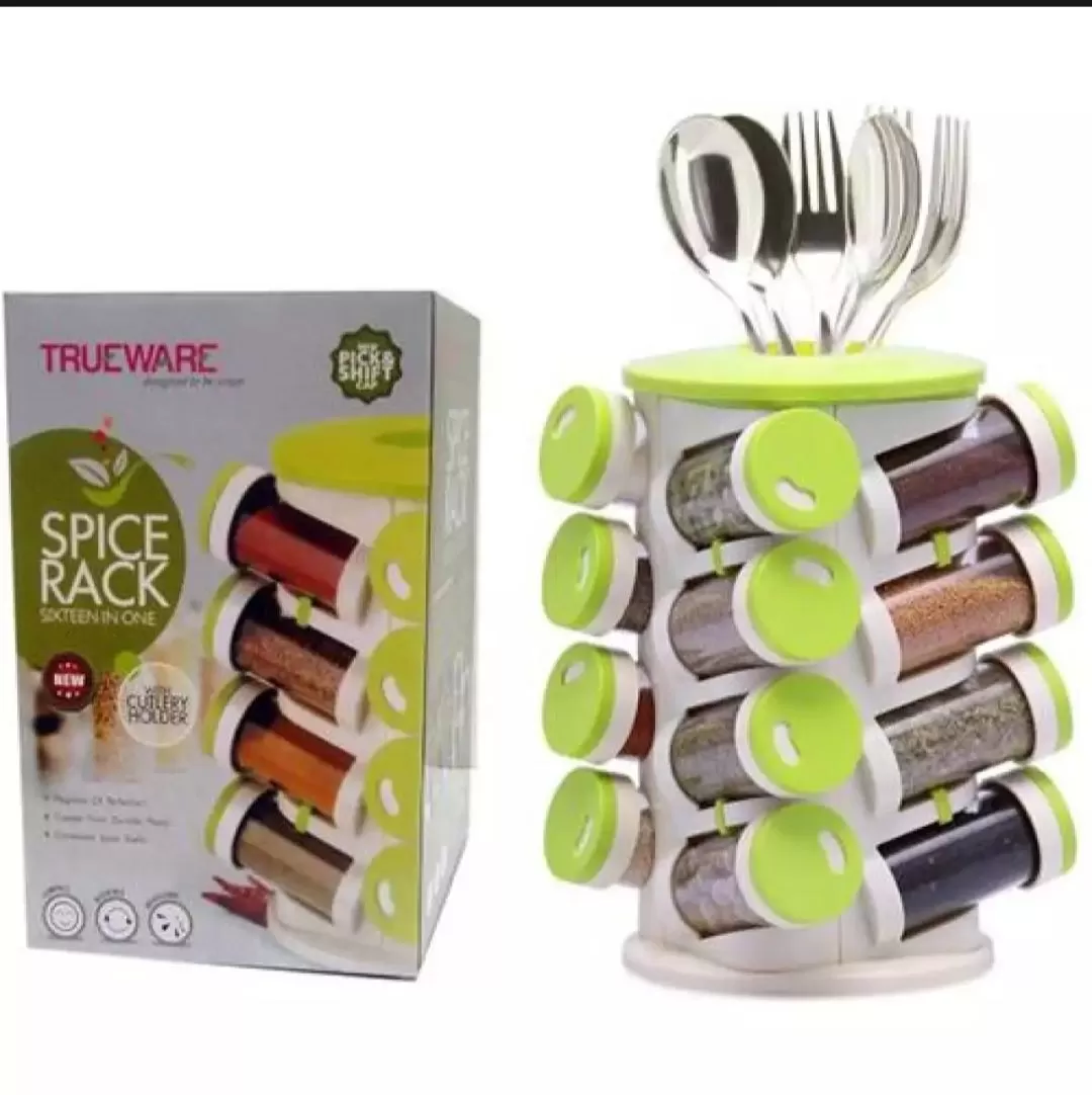16PCS Spice Jar Seasoning Bottle Stand Rotating Holder - image 3