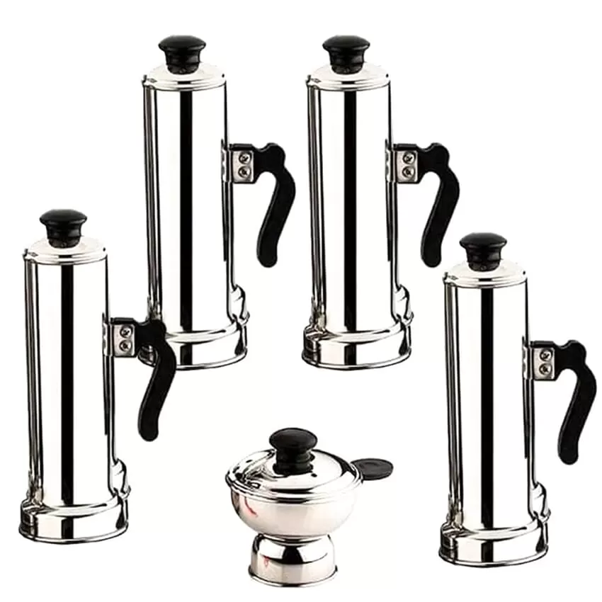 4 In 1 Aluminum Stainless Steel Pittu Bamboo