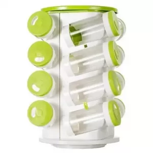 16Pcs Spice Jar Seasoning Bottle Stand Rotating Holder
