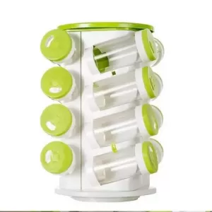 16PCS Spice Jar Seasoning Bottle Stand Rotating Holder