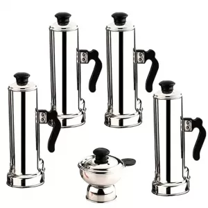 4 In 1 Aluminum Stainless Steel Pittu Bamboo