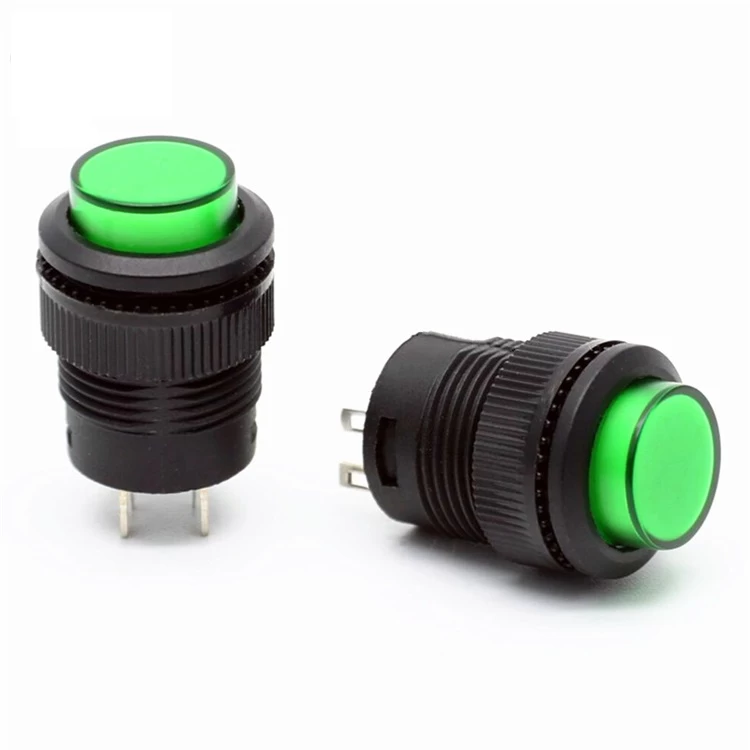 16MM 12V Latching 503AD Push Button Switch Green