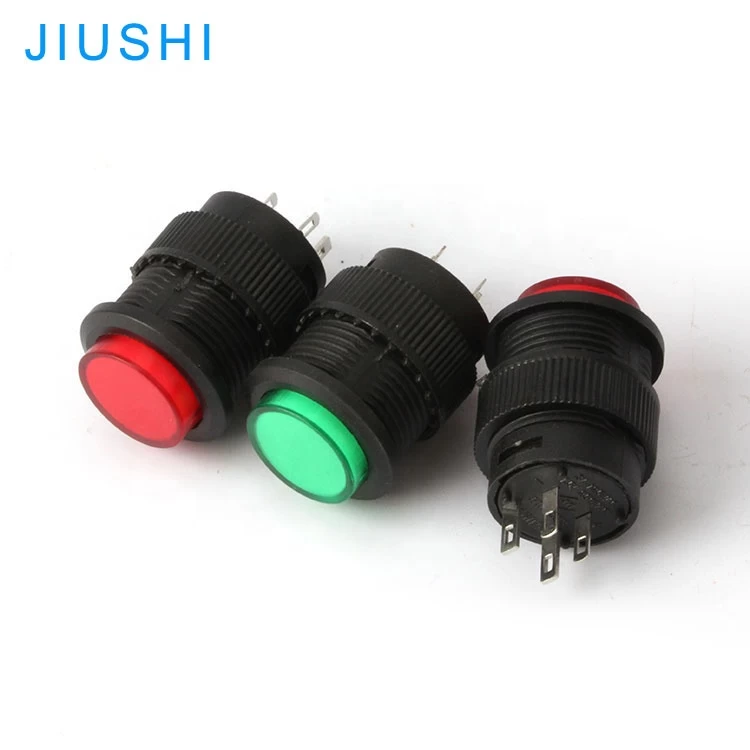 16MM 12V Latching 503AD Push Button Switch Green - image 2