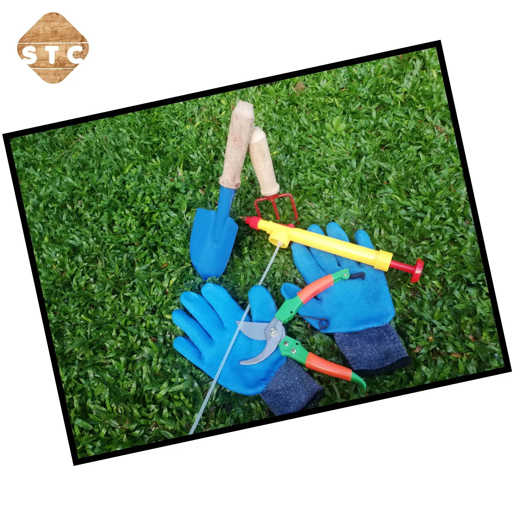 5 Pcs garden tool set , scissor,gloves,hand fork,shovel, - image 4