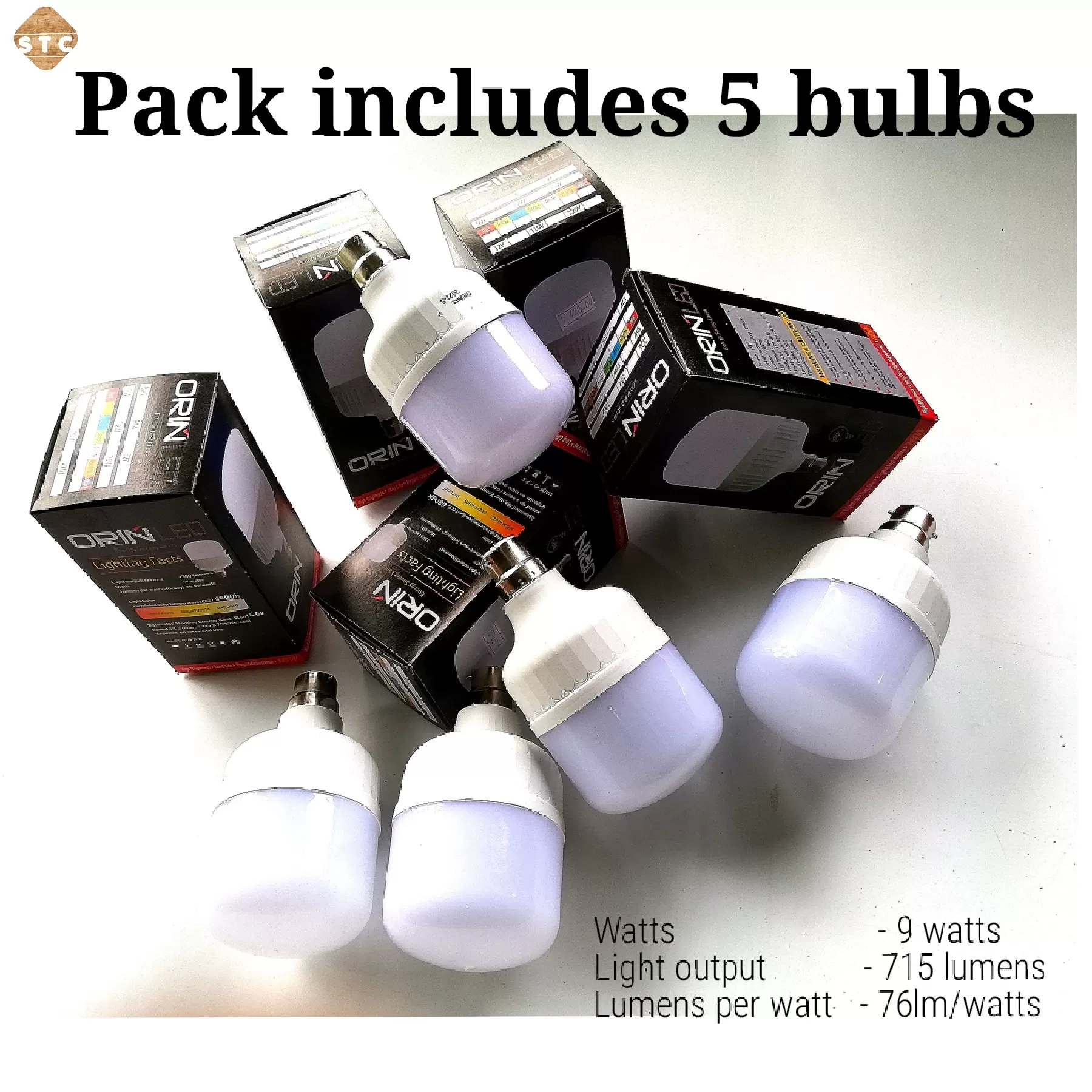 9W LED bulbs - 5 bulbs in one pack - image 2