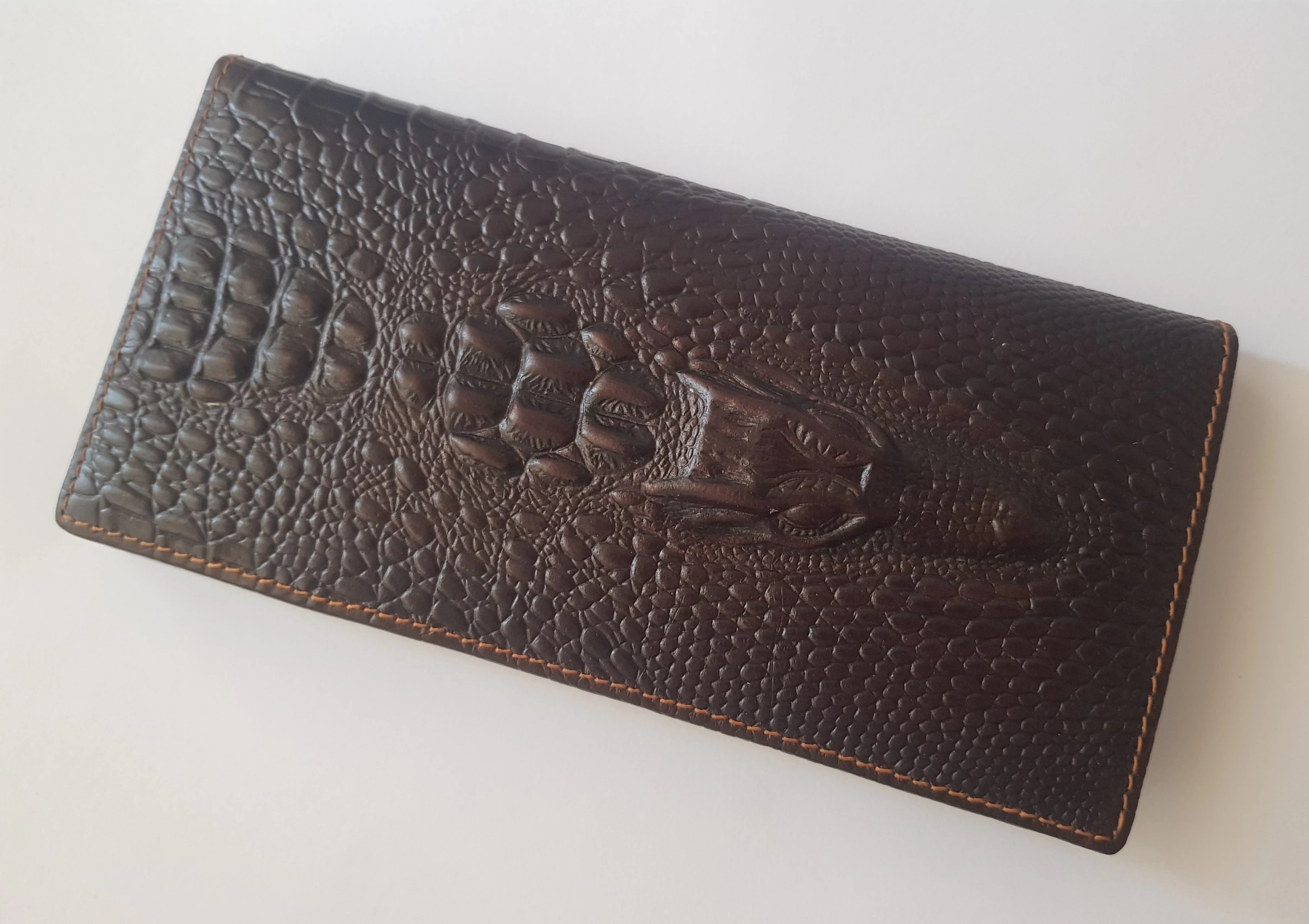 Crocodile Head Cow Leather Wallet - image 5