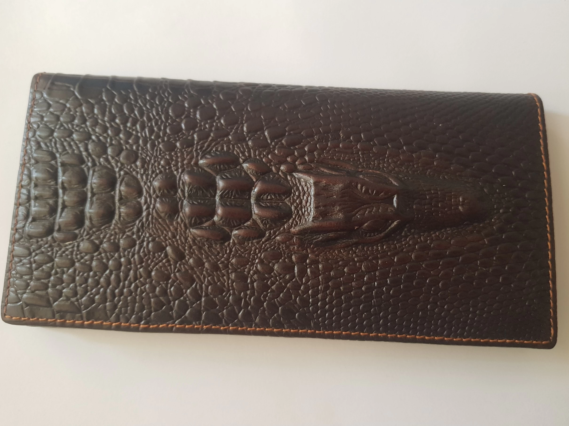 Crocodile Head Cow Leather Wallet