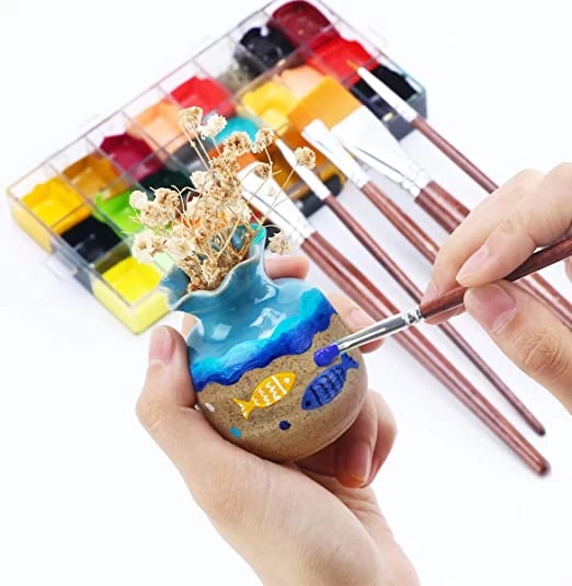 Flat Paint Brush Set 6pcs for Acrylic Watercolor - image 1