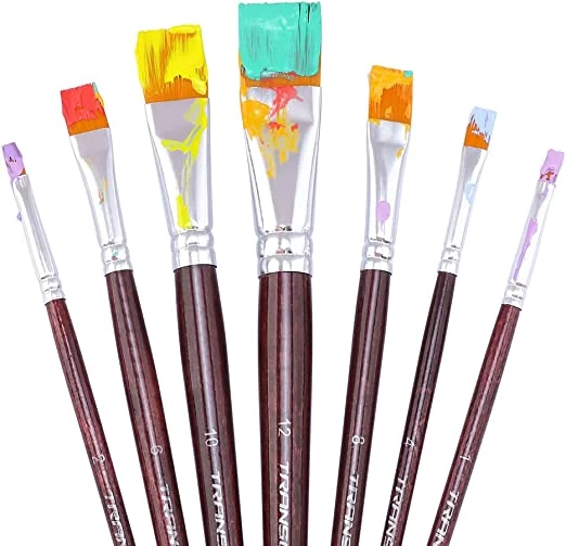 Flat Paint Brush Set 6pcs for Acrylic Watercolor - image 2