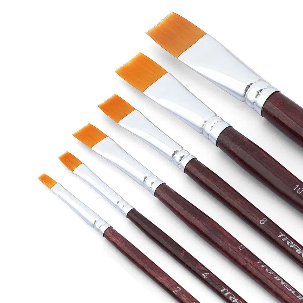 Flat Paint Brush Set 6pcs for Acrylic Watercolor - image 3