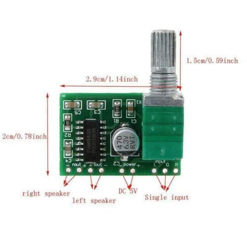 Mini DC 5V 2 Channel 3W USB Digital Audio Amplifier - image 7