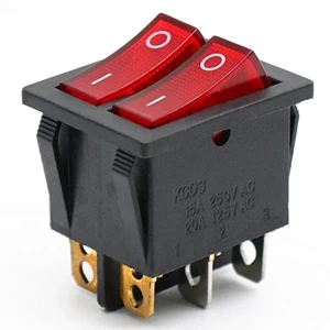 Rocker Switch Dual 6-Pin Shipboard 16A /250V / 12V - image 2
