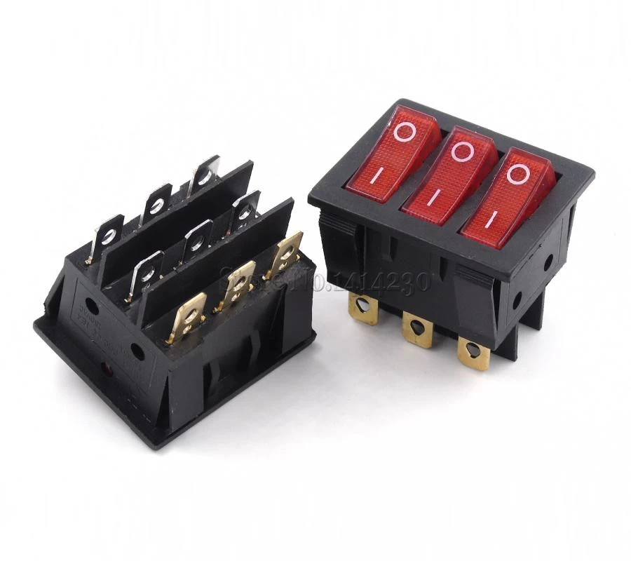 Rocker Switch interruptor SPST 3 way with RED LED light - image 4