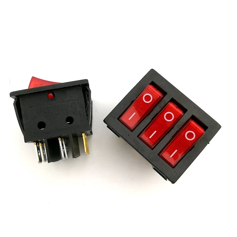 Rocker Switch interruptor SPST 3 way with RED LED light - image 2