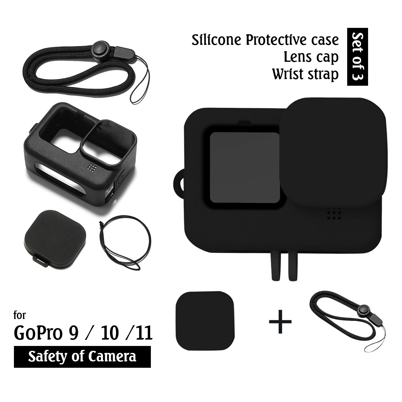 Silicone Case Lens Cap for GoPro Hero 11 10 9 - image 2