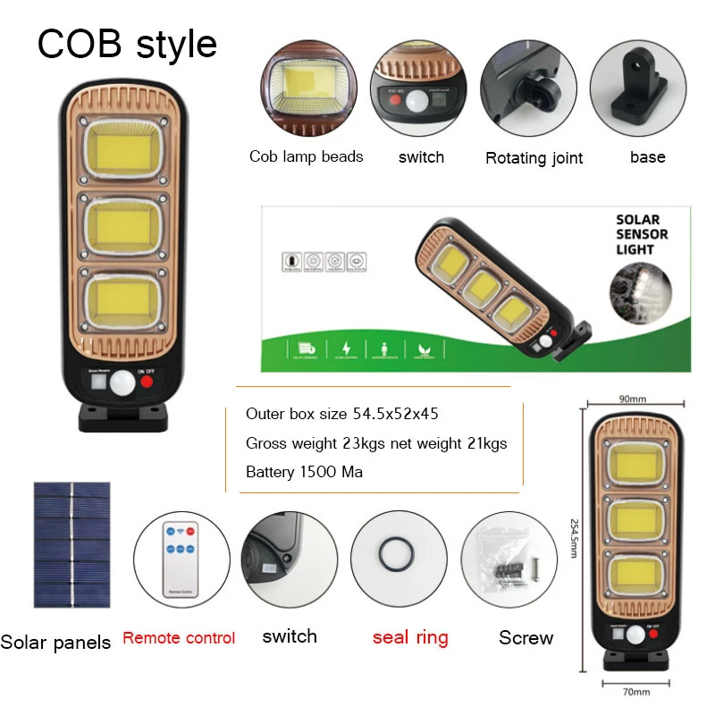Solar Motion Sensor Light Outdoor Wall Lamp with RC - image 4