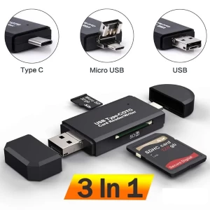 3 in 1 Type-C/Micro/TF OTG Card Reader For PC & Phone