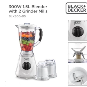 Black + Decker Blender with 2 Grinder Mills - 300W