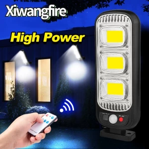 Solar Motion Sensor Light Outdoor Wall Lamp with RC