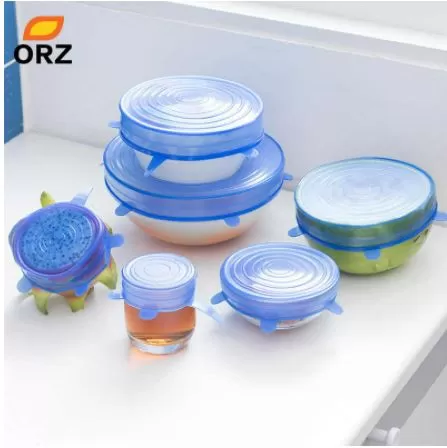 6 pieces Silicon lid Super stretch Reusable Waterproof - image 2