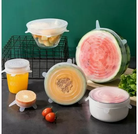 6 pieces Silicon lid Super stretch Reusable Waterproof - image 3