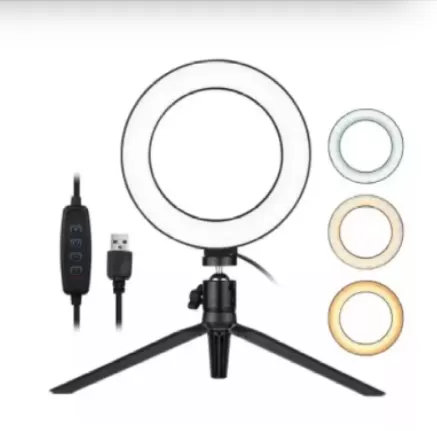 6inch Mini LED Ring Light Fill-in Lamp USB Powered 3 Lightin - image 2